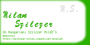 milan szilczer business card